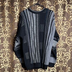 Elegant Black and Gray Crewneck Sweater